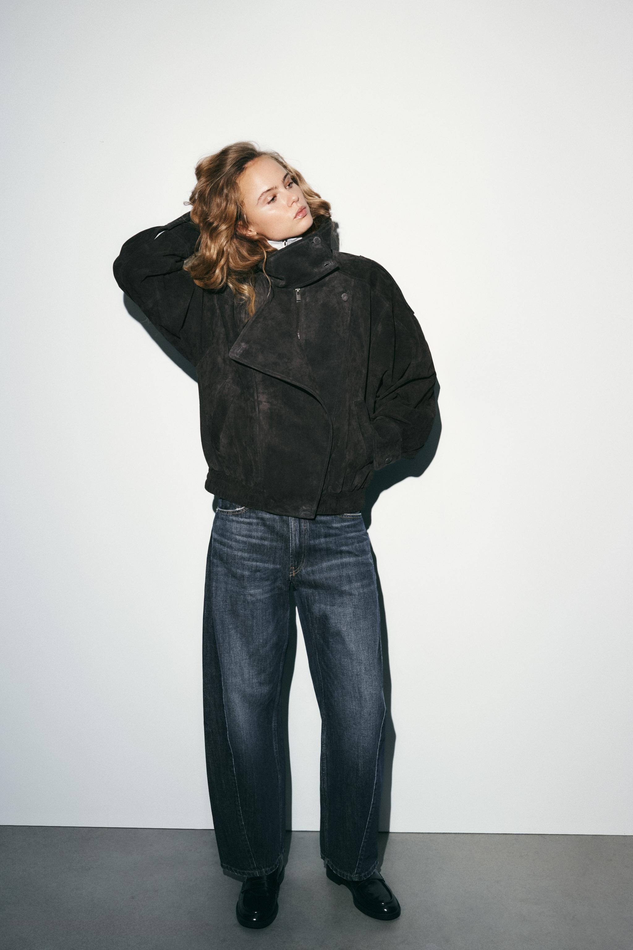 BLOUSON DE MOTARD 100% CUIR DAIM BOUTONS REVÊTUS